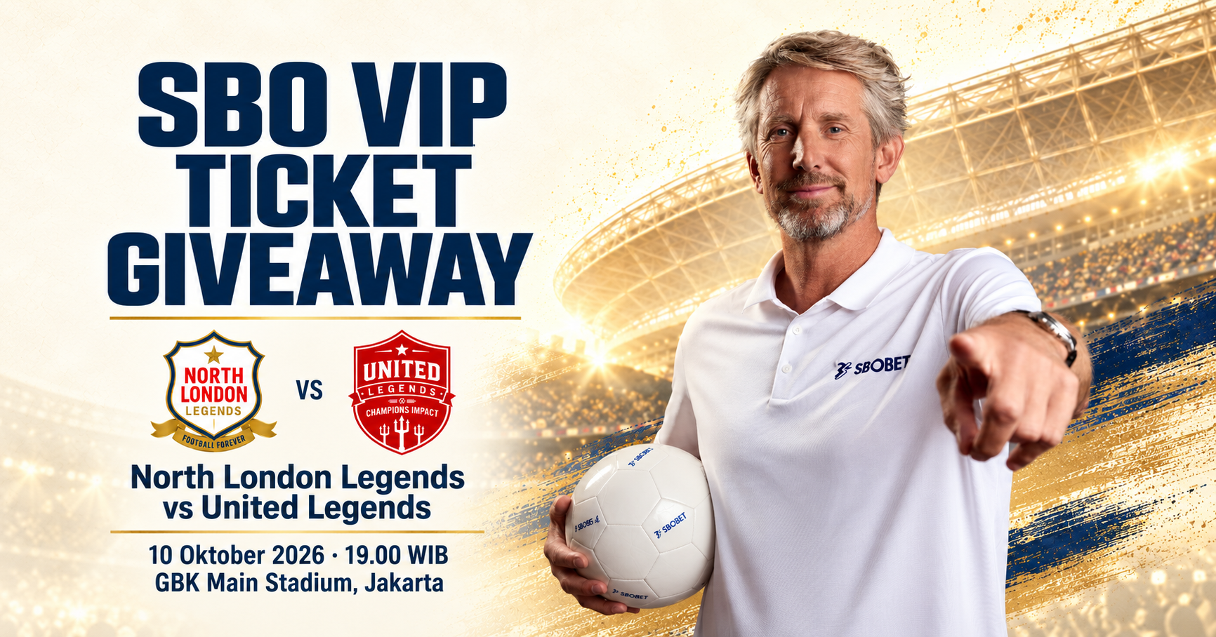 SBO VIP Tiket Giveaway bersama Edwin van der Sar